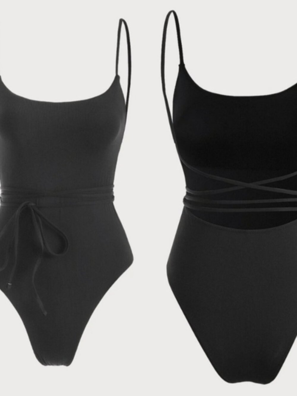 Berlook Backless Ribbed Swimsuit